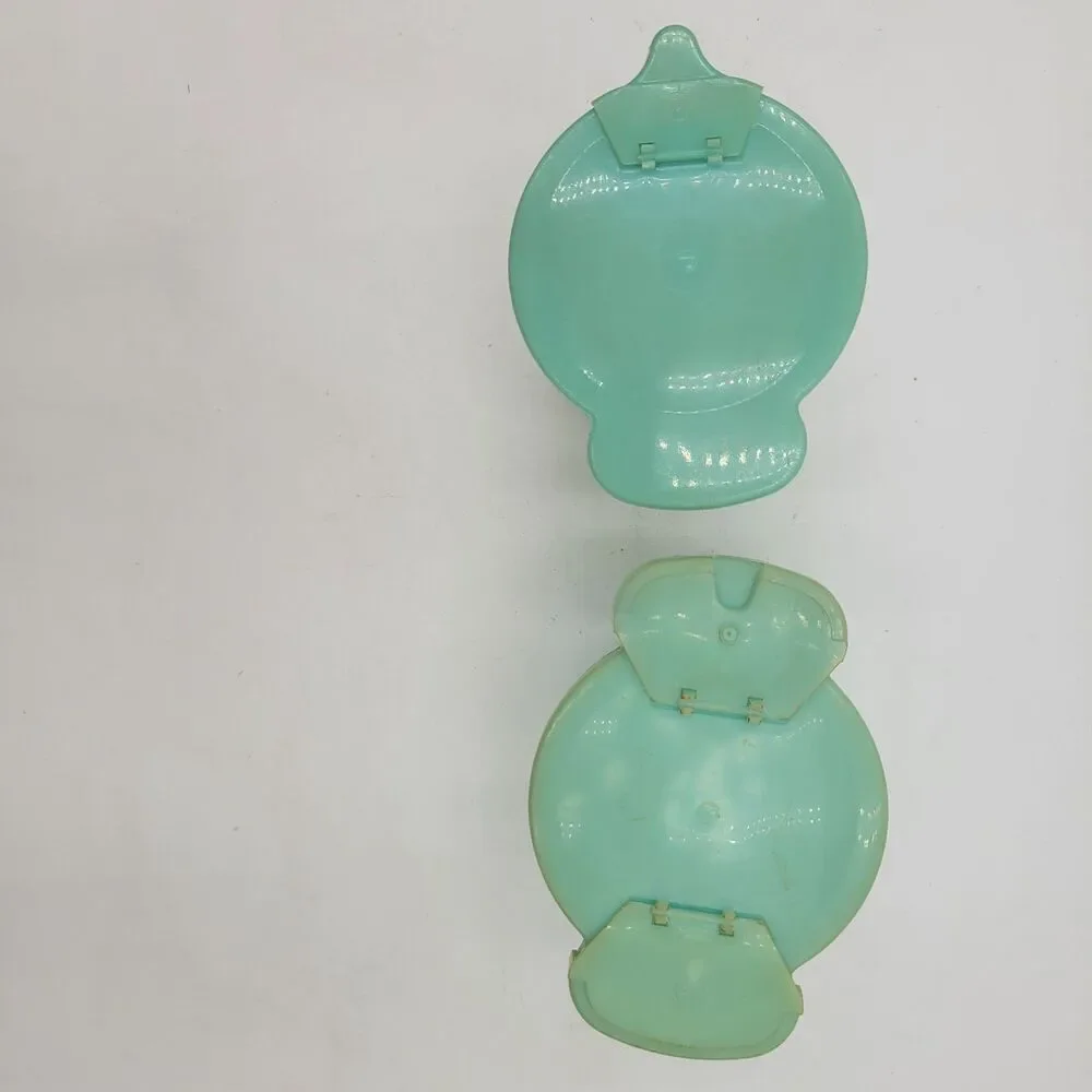 Vntg Tupperware Turquoise Flip Lids Plastic Sugar & Creamer Some Discoloration